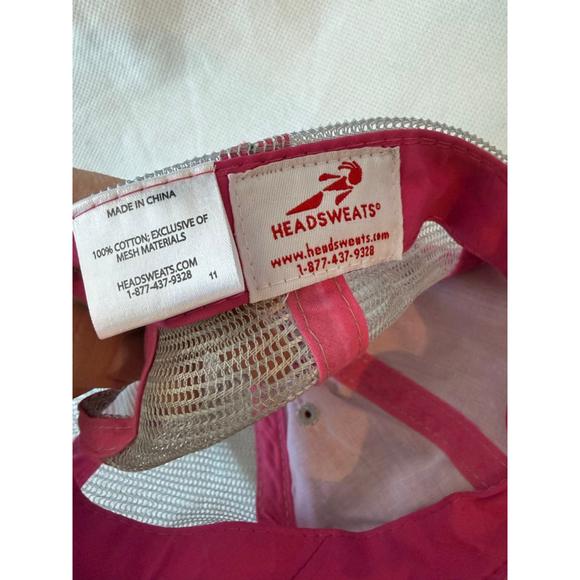Women's Headsweats Pink Gray Mesh Trucker Hat One Size - Picture 6 of 7